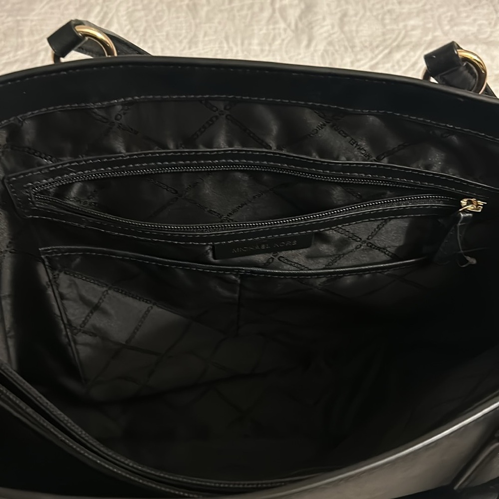 Michael Kors Black Structured Tote with Gold Hardware - Picture 5 of 7